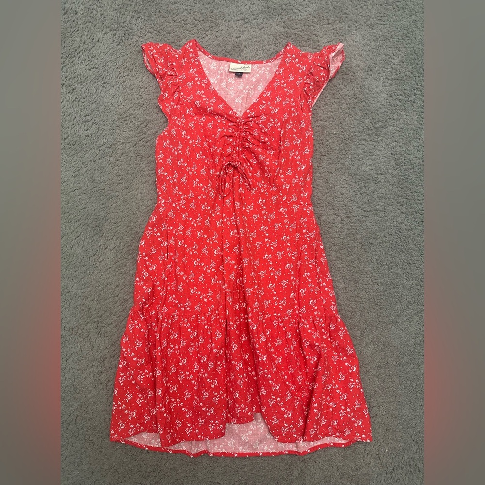Universal Thread Red Floral V-Neck Dress